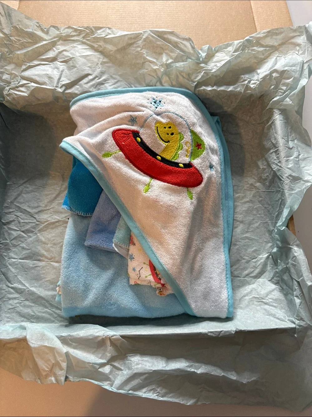 Bambini Baby Blue Mittens & Plush Gift Set